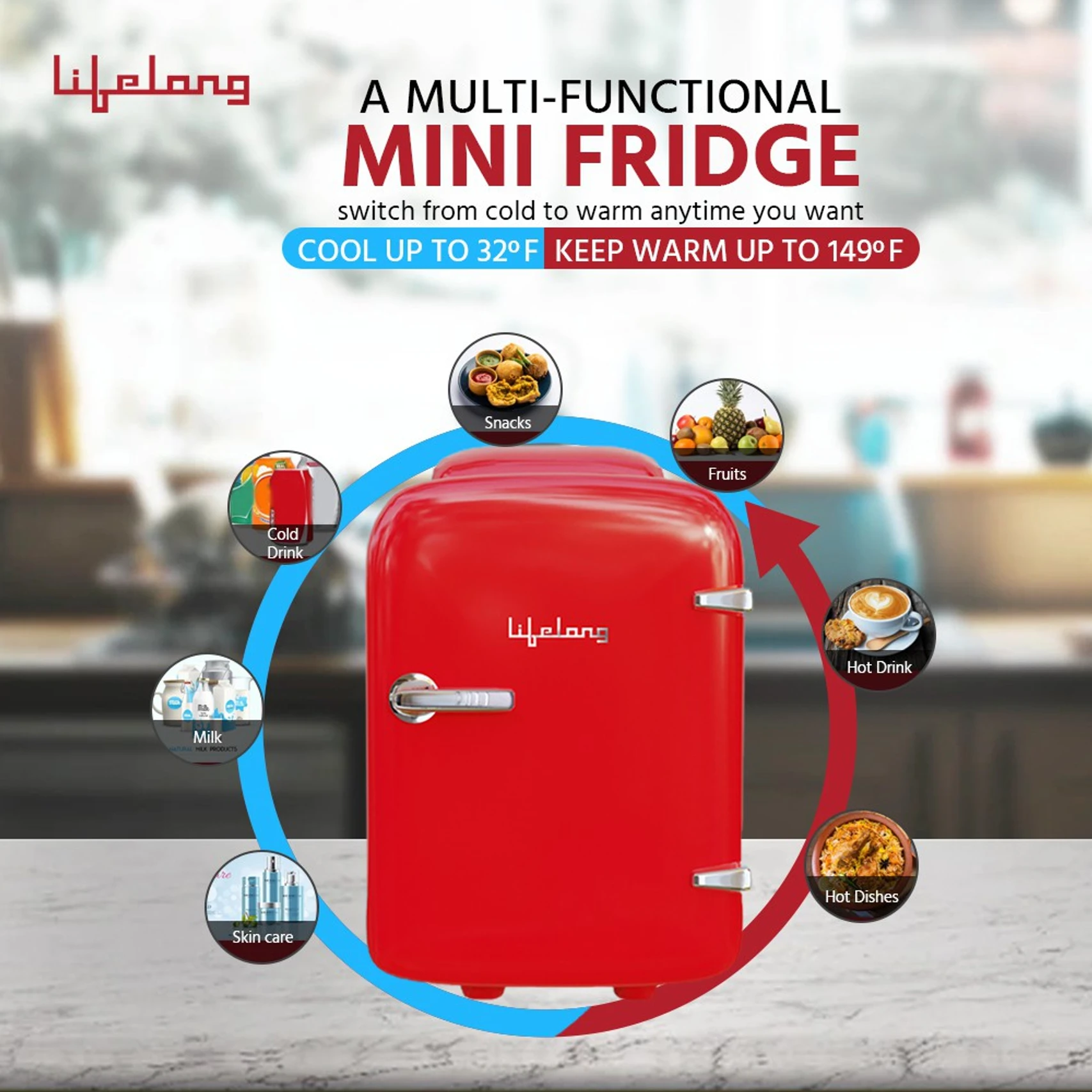 Lifelong 4 L Thermoelectric Cooling Single Door Refrigerator e46