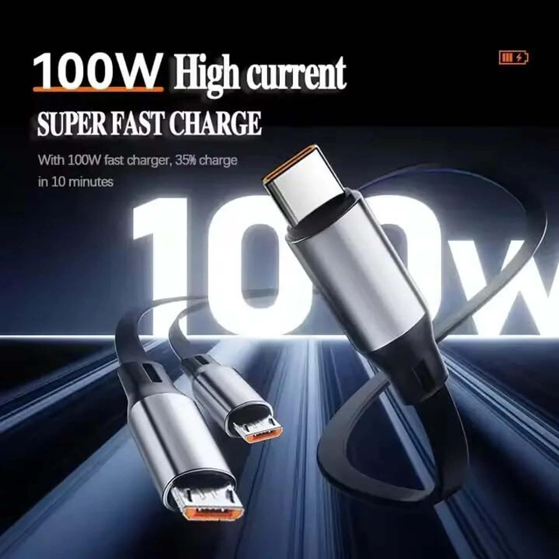 3-in-1 Cable 3 A 1.2 m 100W
