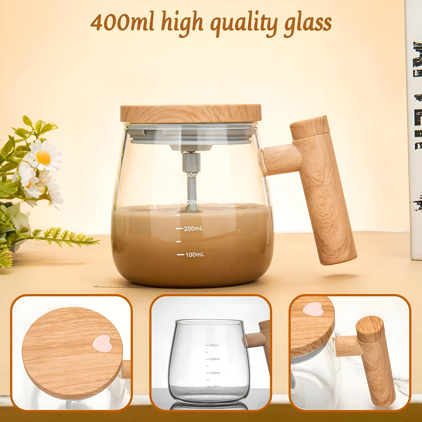 Rich Mart Self Stirring Electric Automatic Mixing Coffee h14