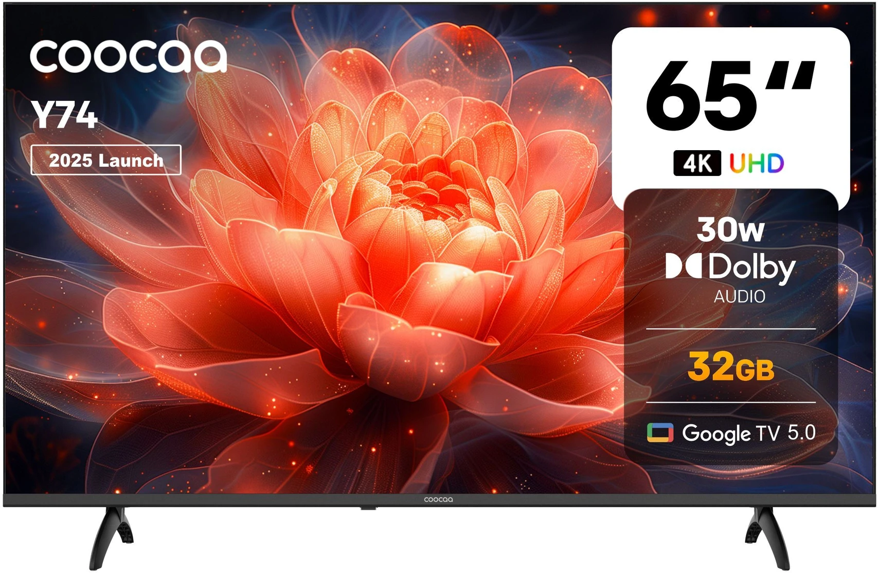Coocaa Y74 164 Cm 65 Inch Ultra Hd 4K Led Smart Google Tv e9