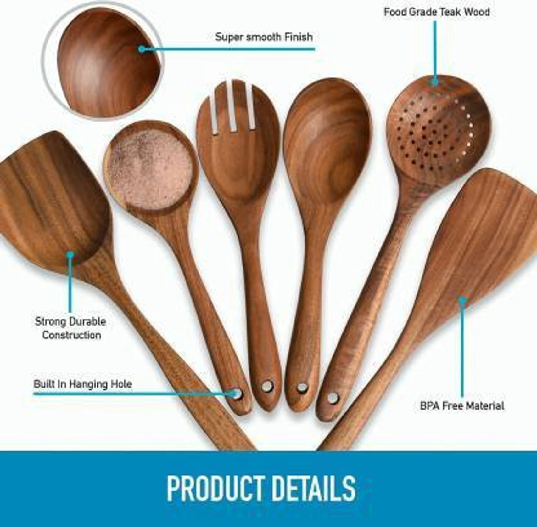 Ruby Perl Wooden Ladle h7