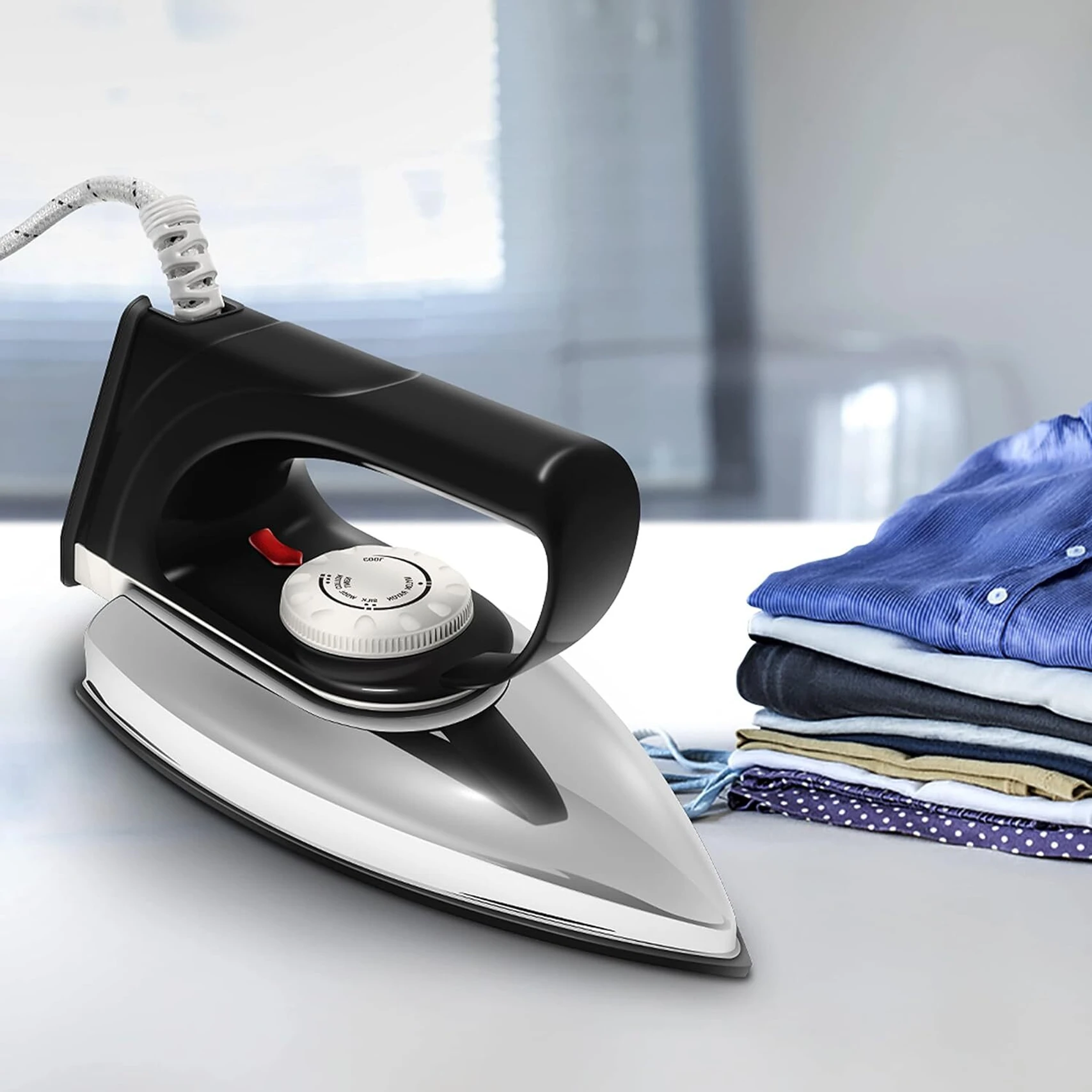 Wipro Gd101 Popular 1000 Watt Electric Lightweight Chrome Finish Anti Bacterial W Dry Iron e72