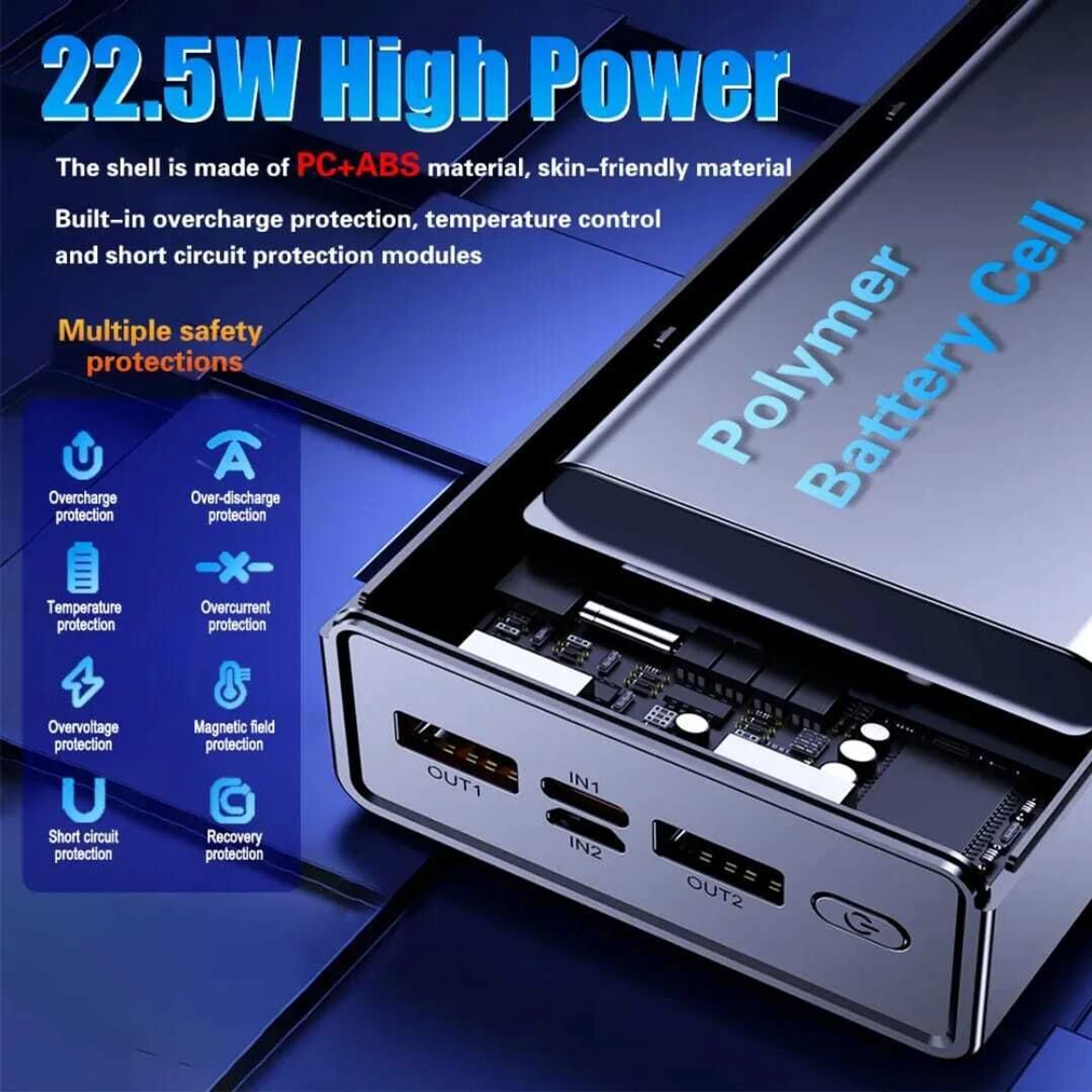 22.5 W Compact Pocket Size Power Bank