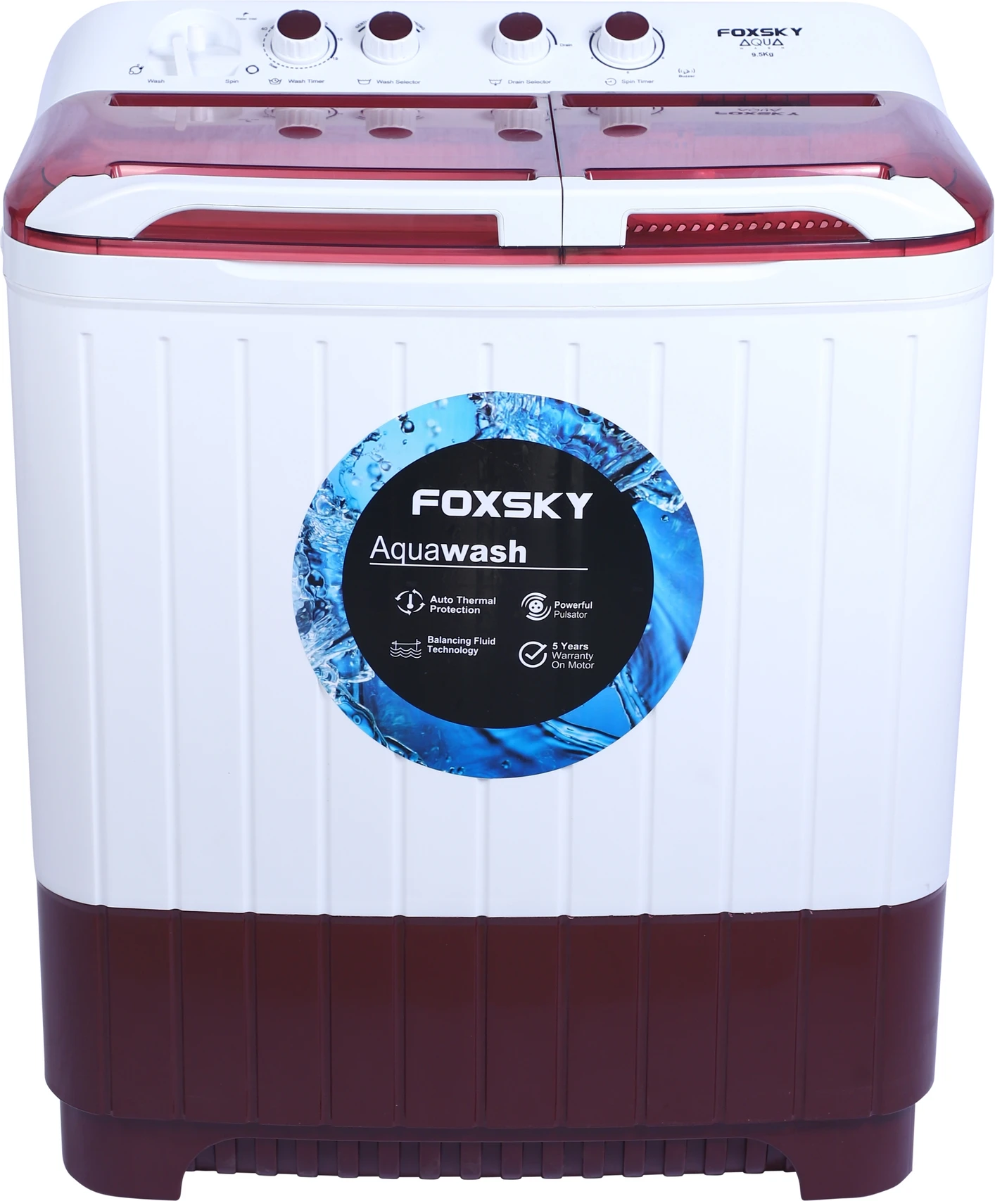 Foxsky 9 5 Kg Semi Automatic Top Load Washing Machine e51
