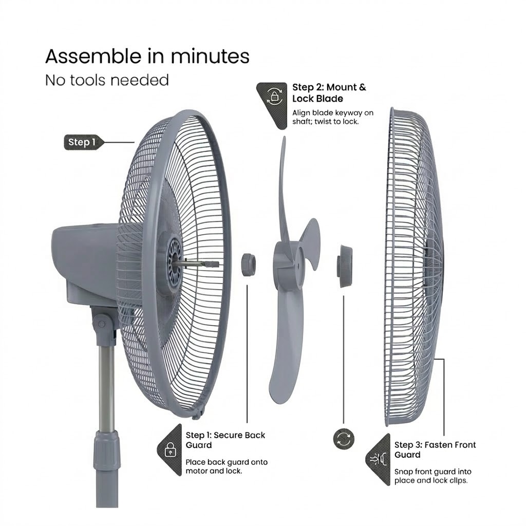 Blue Eagle Bullet Stand Fan e15
