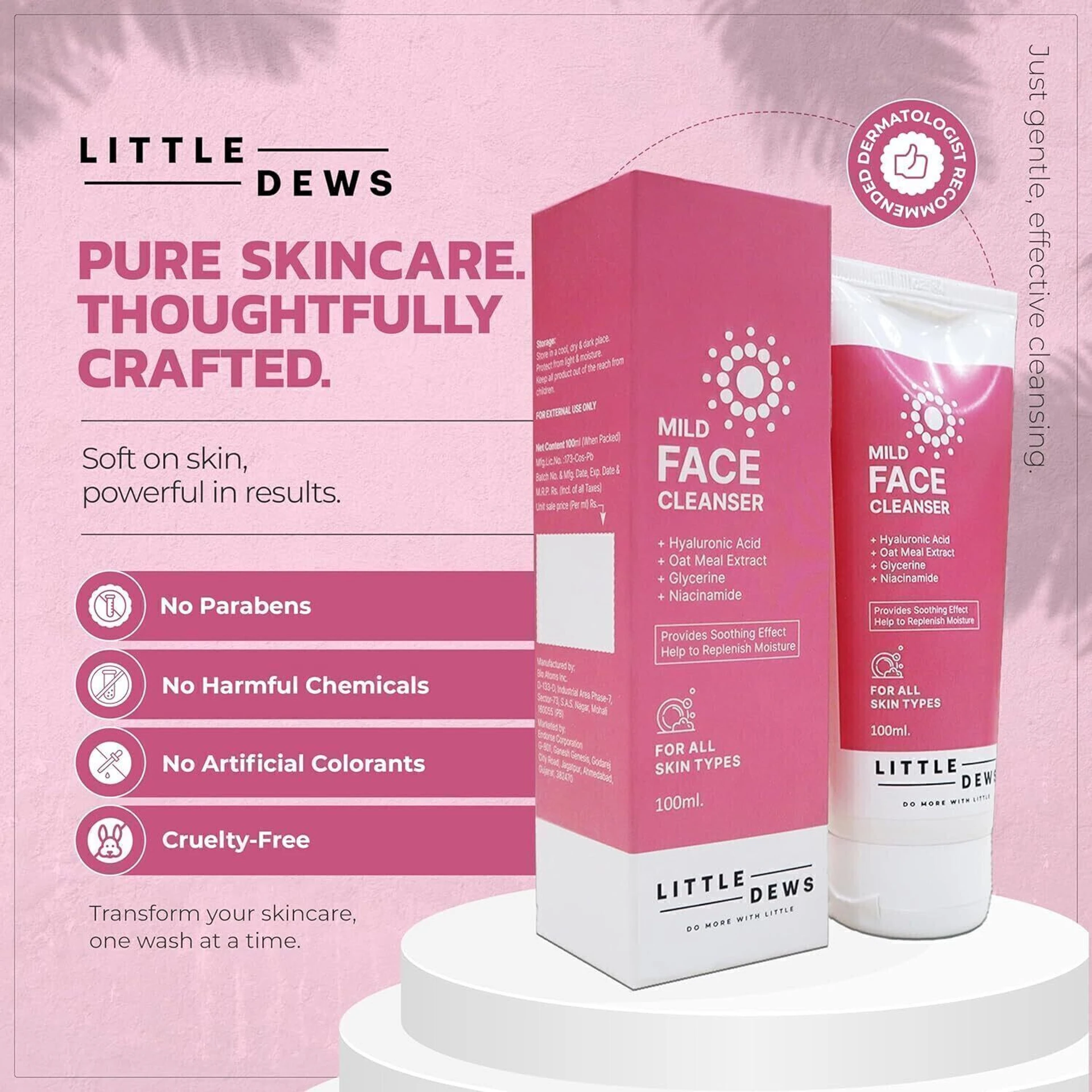 Little Dews Mild Face Cleanser with Hyaluronic Acid & Niacinamide