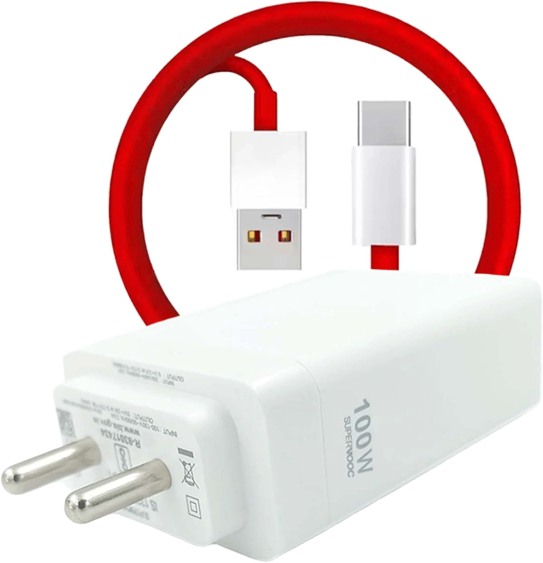 100 W SuperVOOC 9 A Wall Charger for Mobile with Detachable Cable