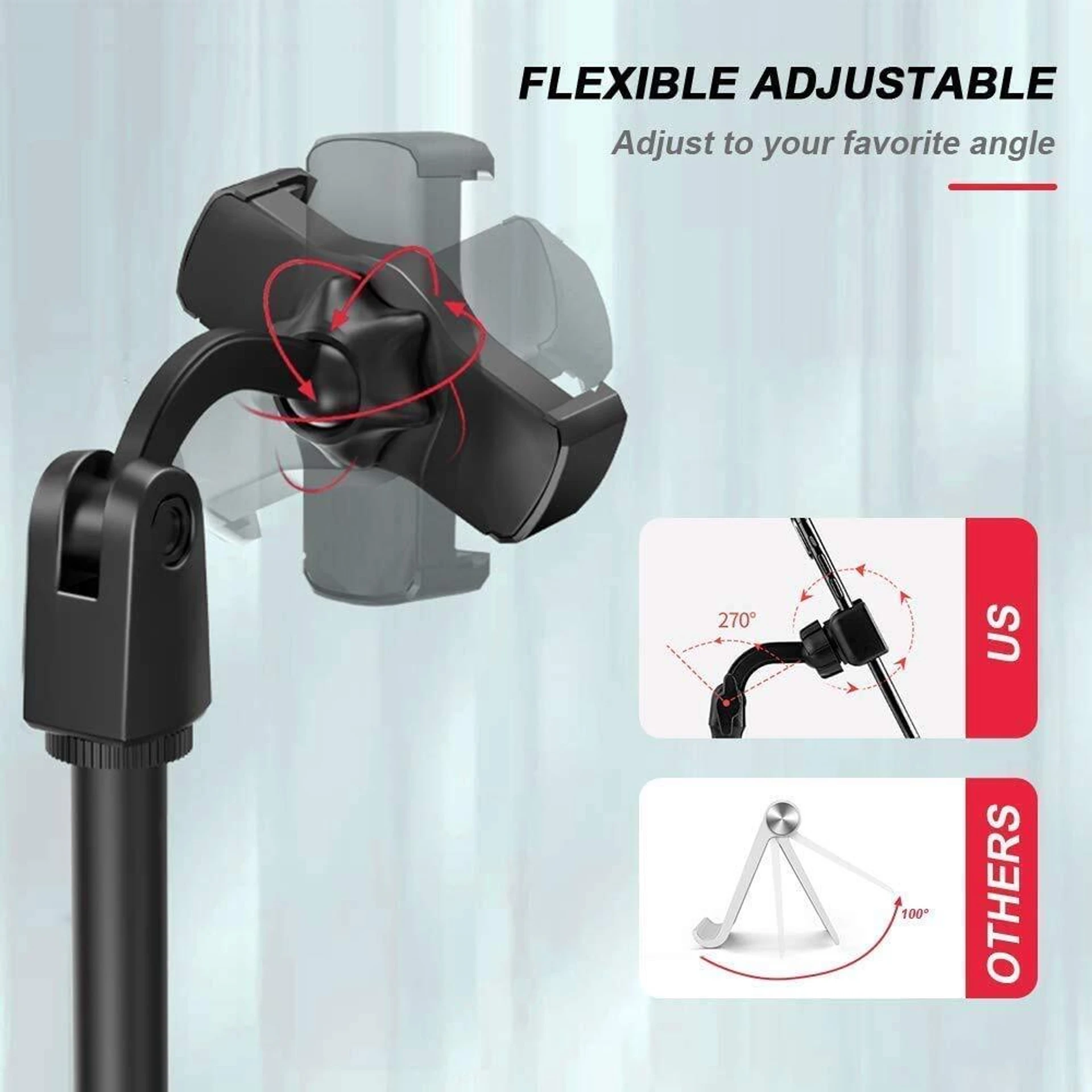 Tabletop_Stand Height Angle Adjustable Stand, Phone Holder for Desk Mobile Holder
