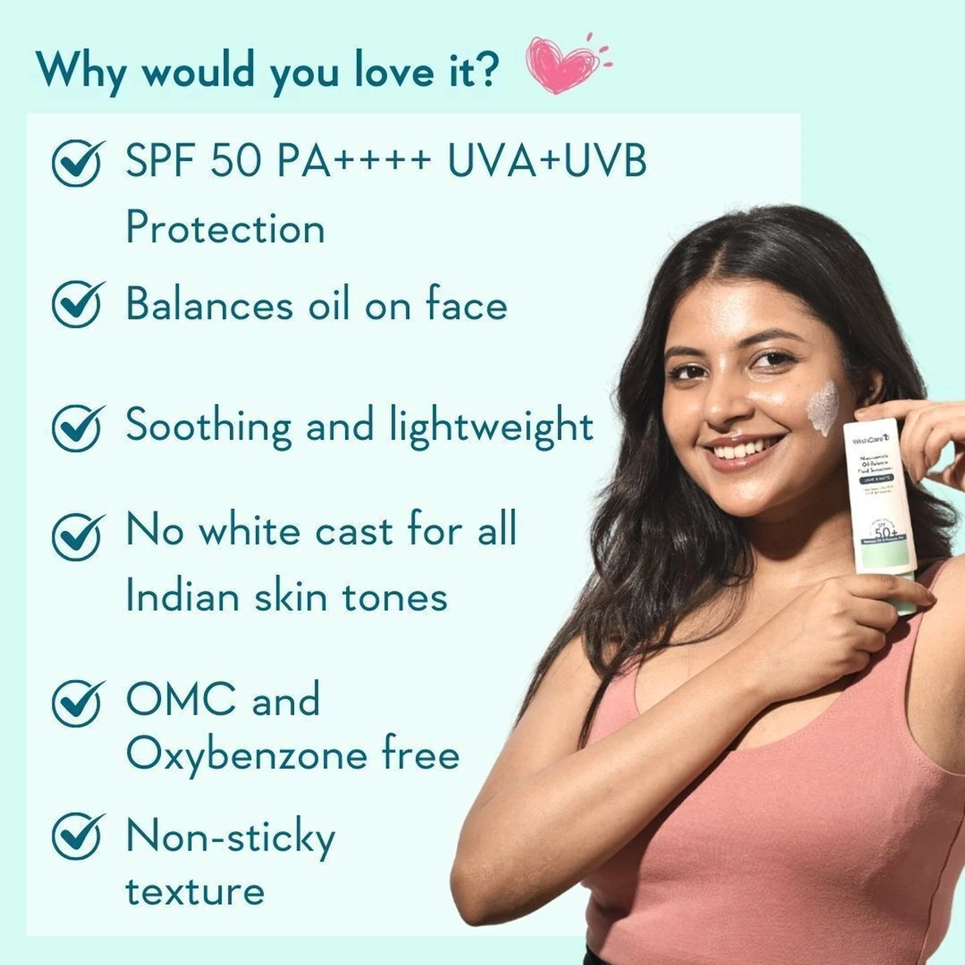 WishCare Sunscreen - SPF 50+ PA++++ Niacinamide Oil Balance Sunscreen