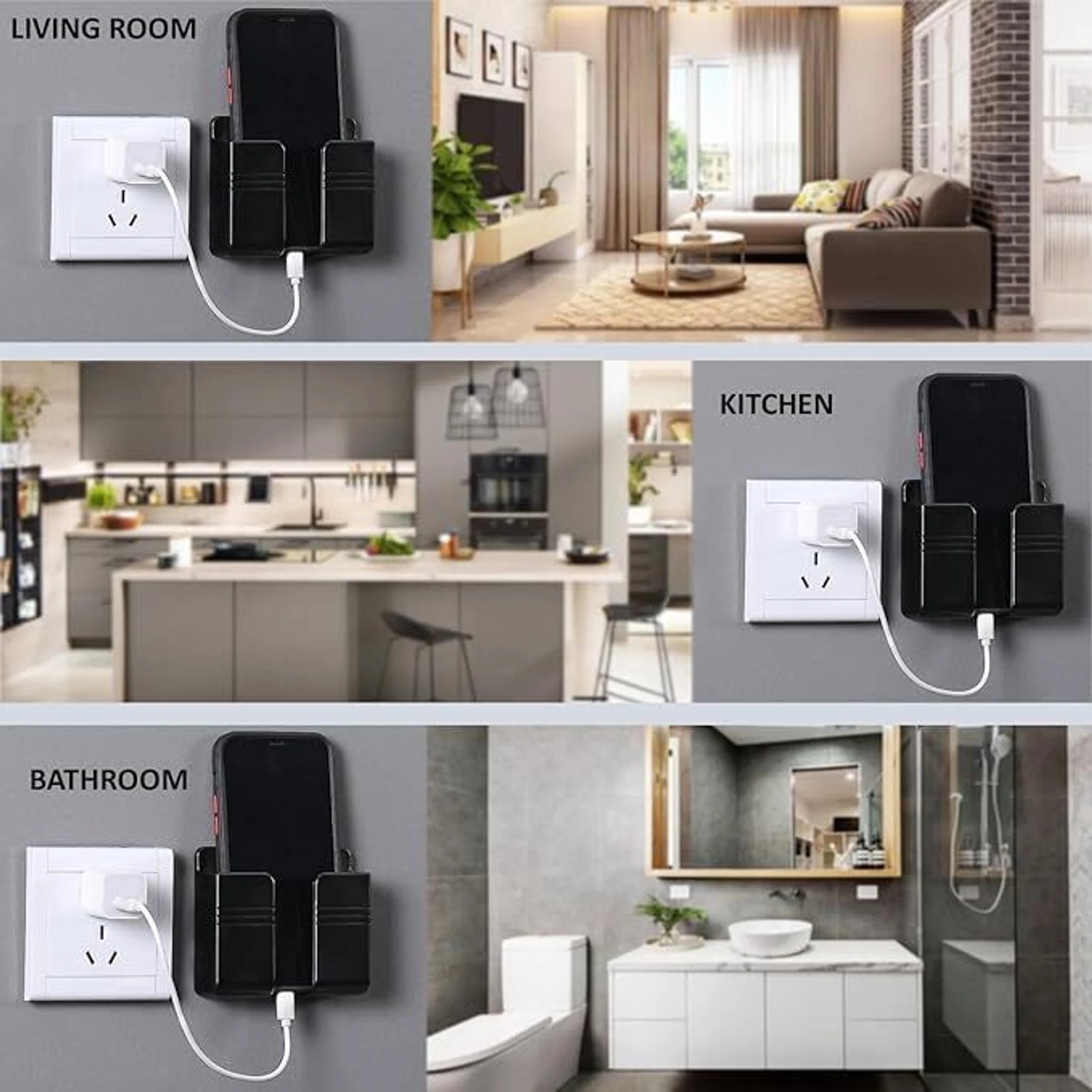 Wall Mounted Mobile Holder Charging Stand