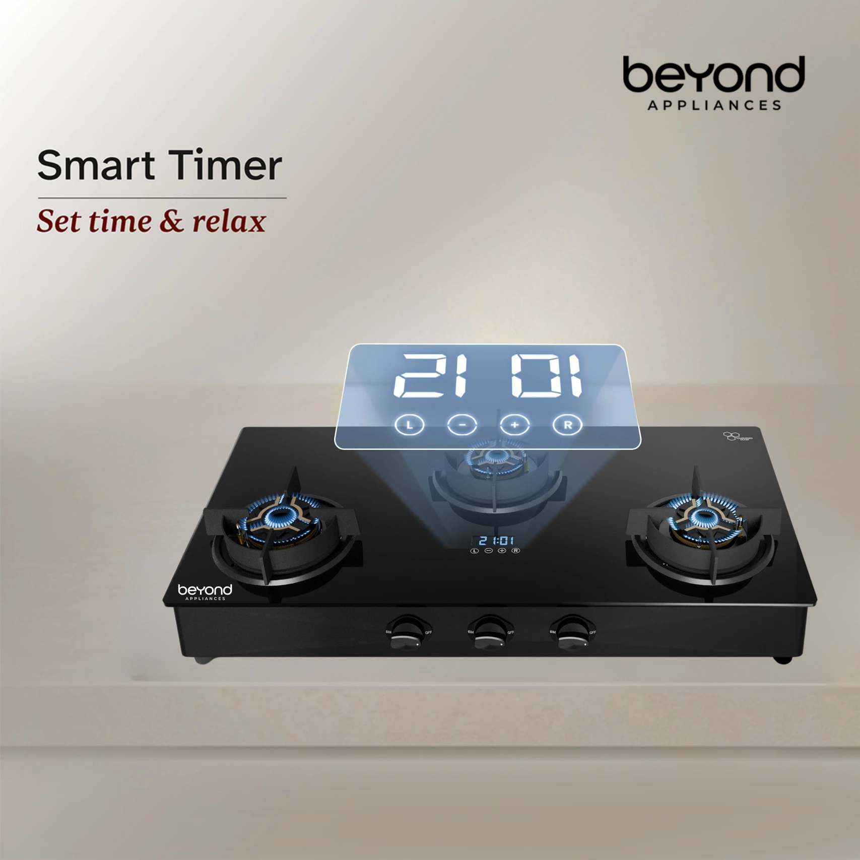 Beyond Appliances Auriga 3 Burner Smart Cooktop h10