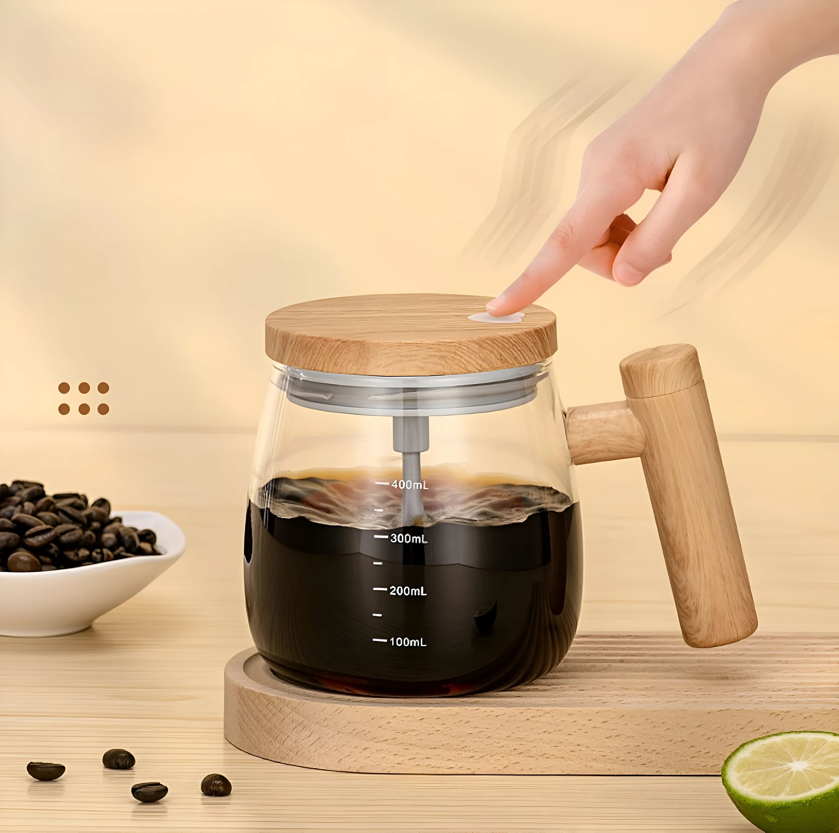 Rich Mart Self Stirring Electric Automatic Mixing Coffee h14