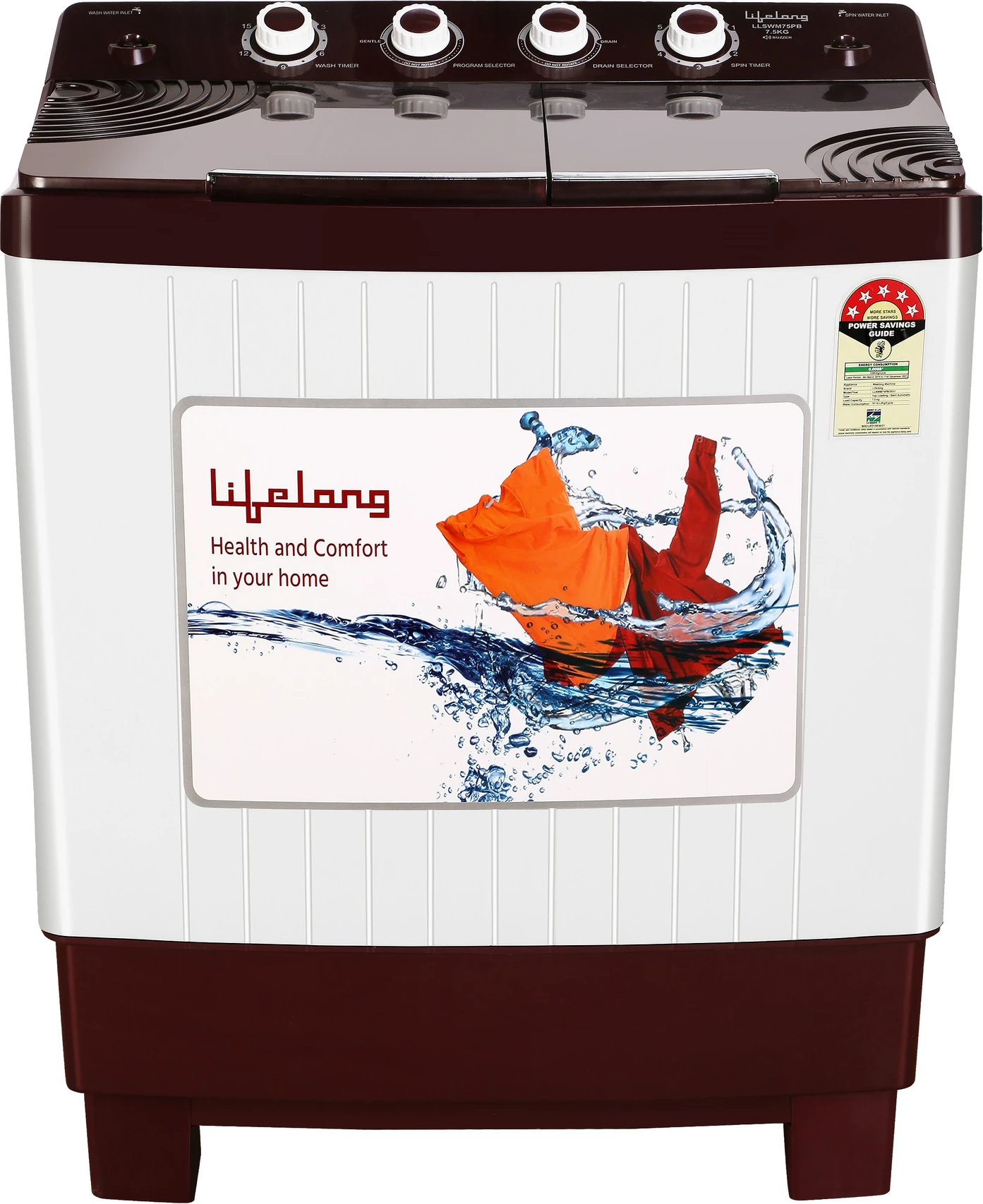 Lifelong 7 5 Kg Semi Automatic Top Load Washing Machine e60