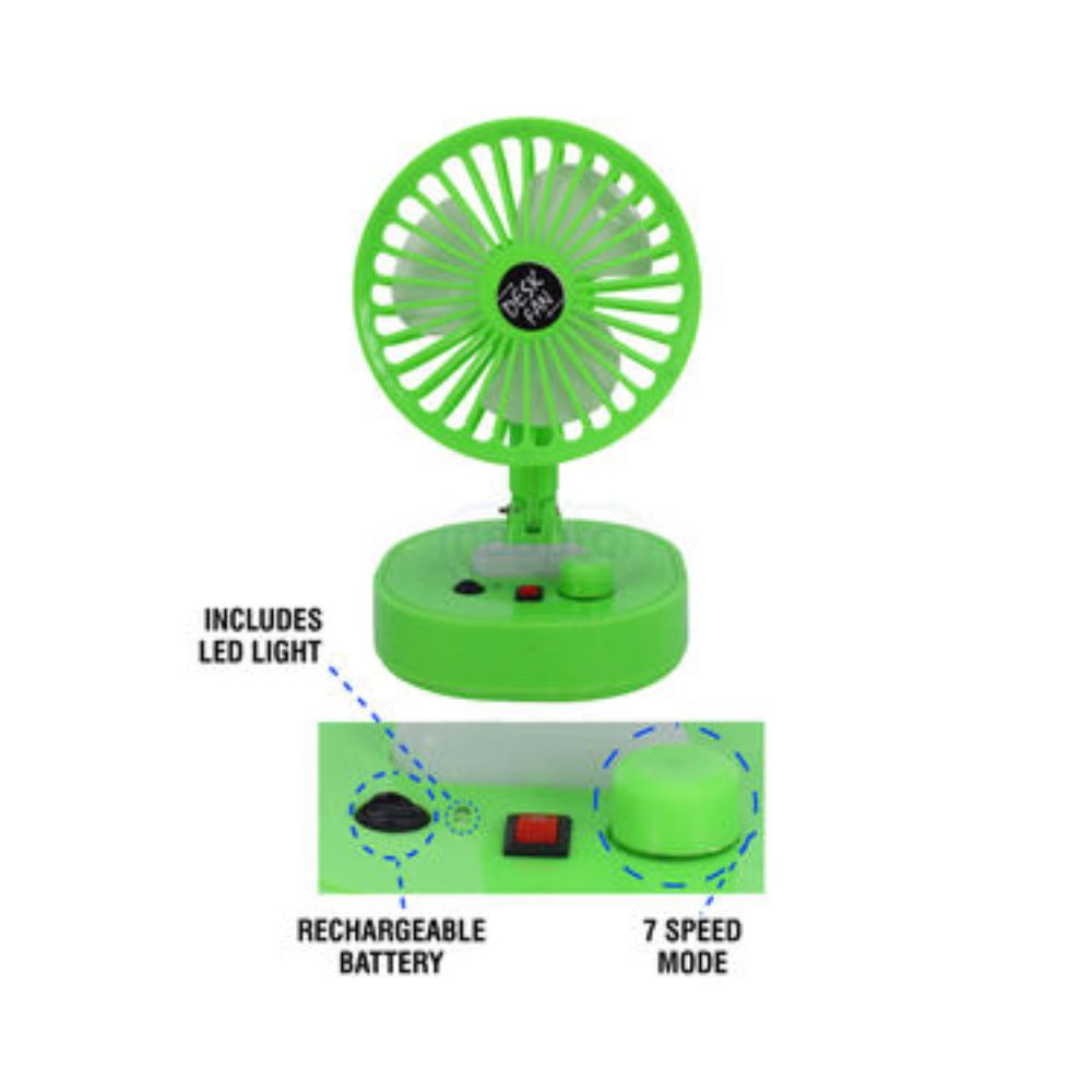 Rechargeable Portable Fan With Led Light e17