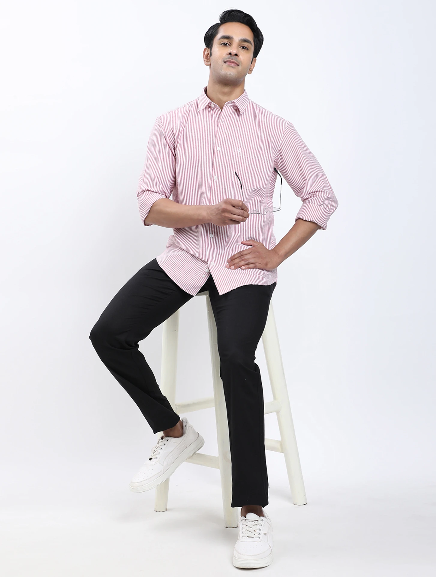 Men Slim Fit Striped Casual Shirt