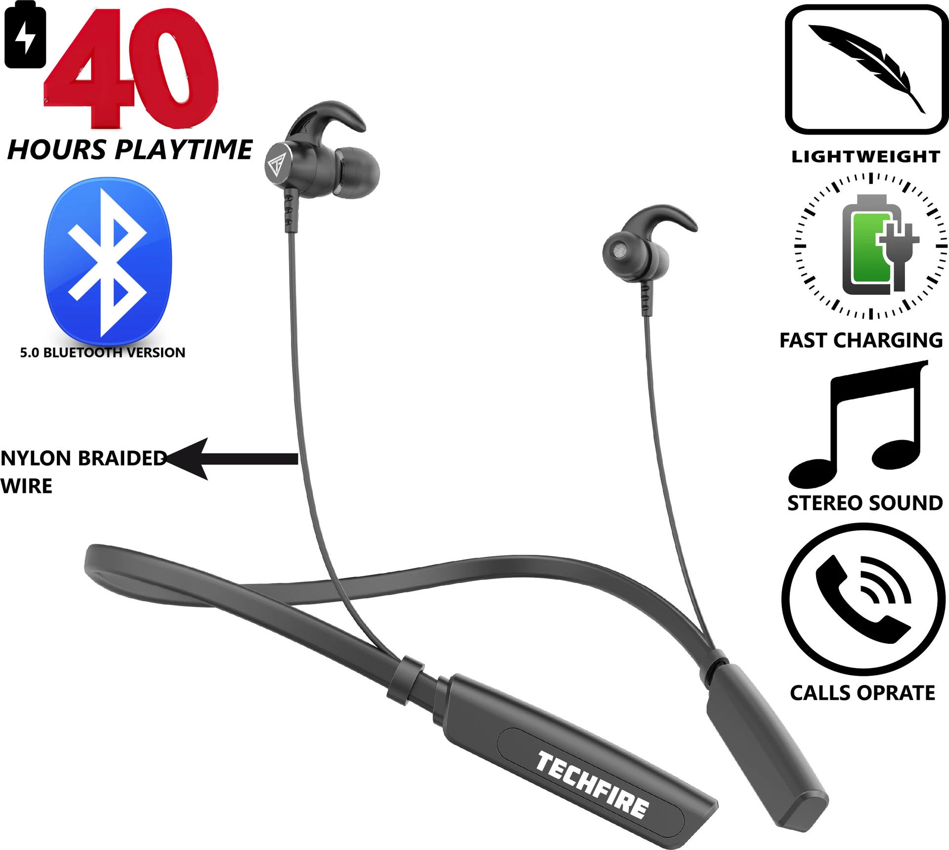 Neckband hi-bass Wireless headphone Bluetooth Gaming Headset