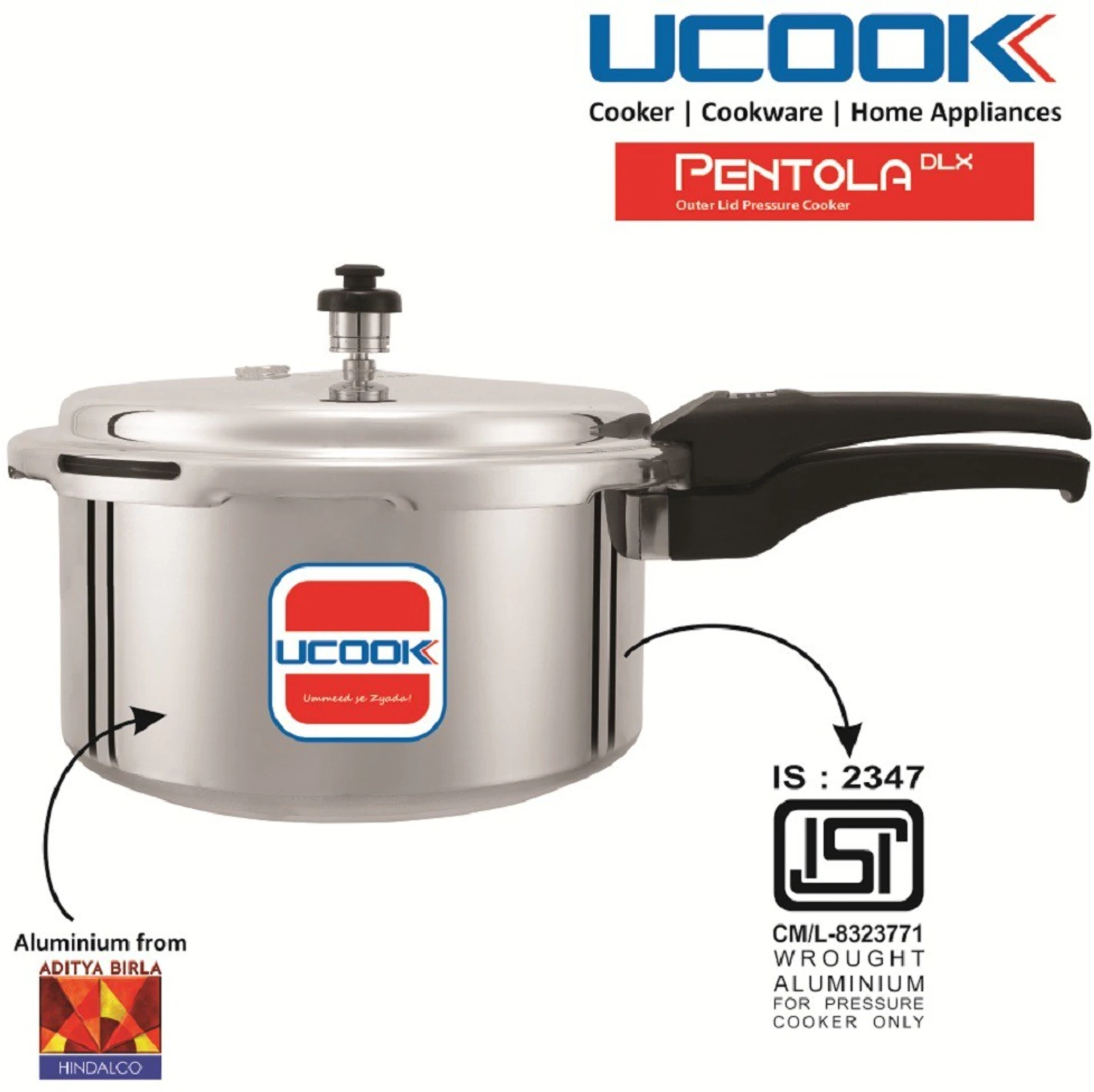 Ucook Aluminium Outer Lid 3 L Pressure Cooker h5