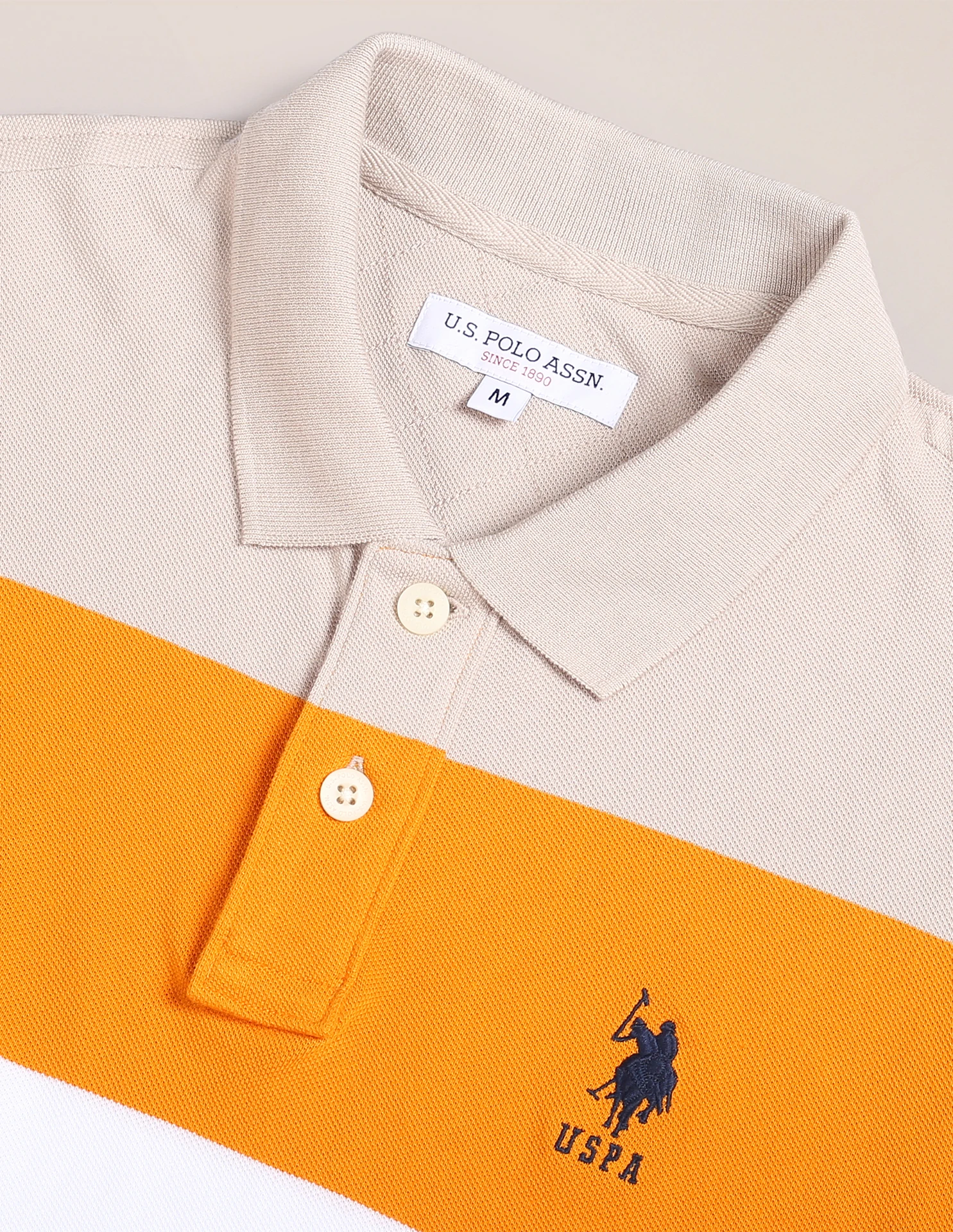Men Colorblock Polo Neck Pure Cotton Yellow T-Shirt