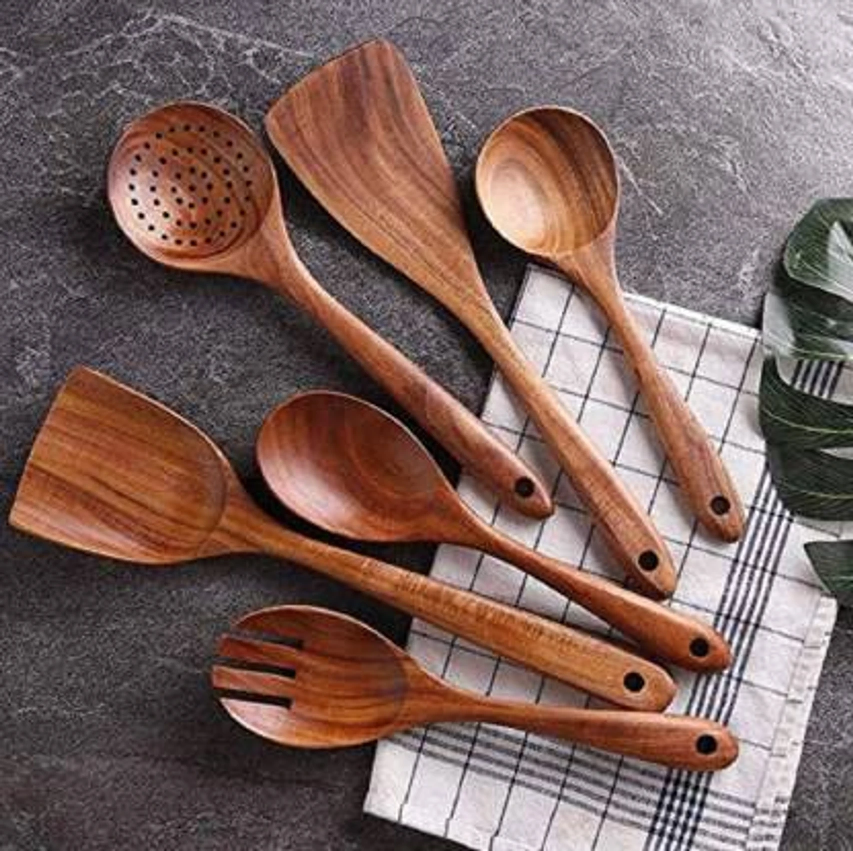 Ruby Perl Wooden Ladle h7