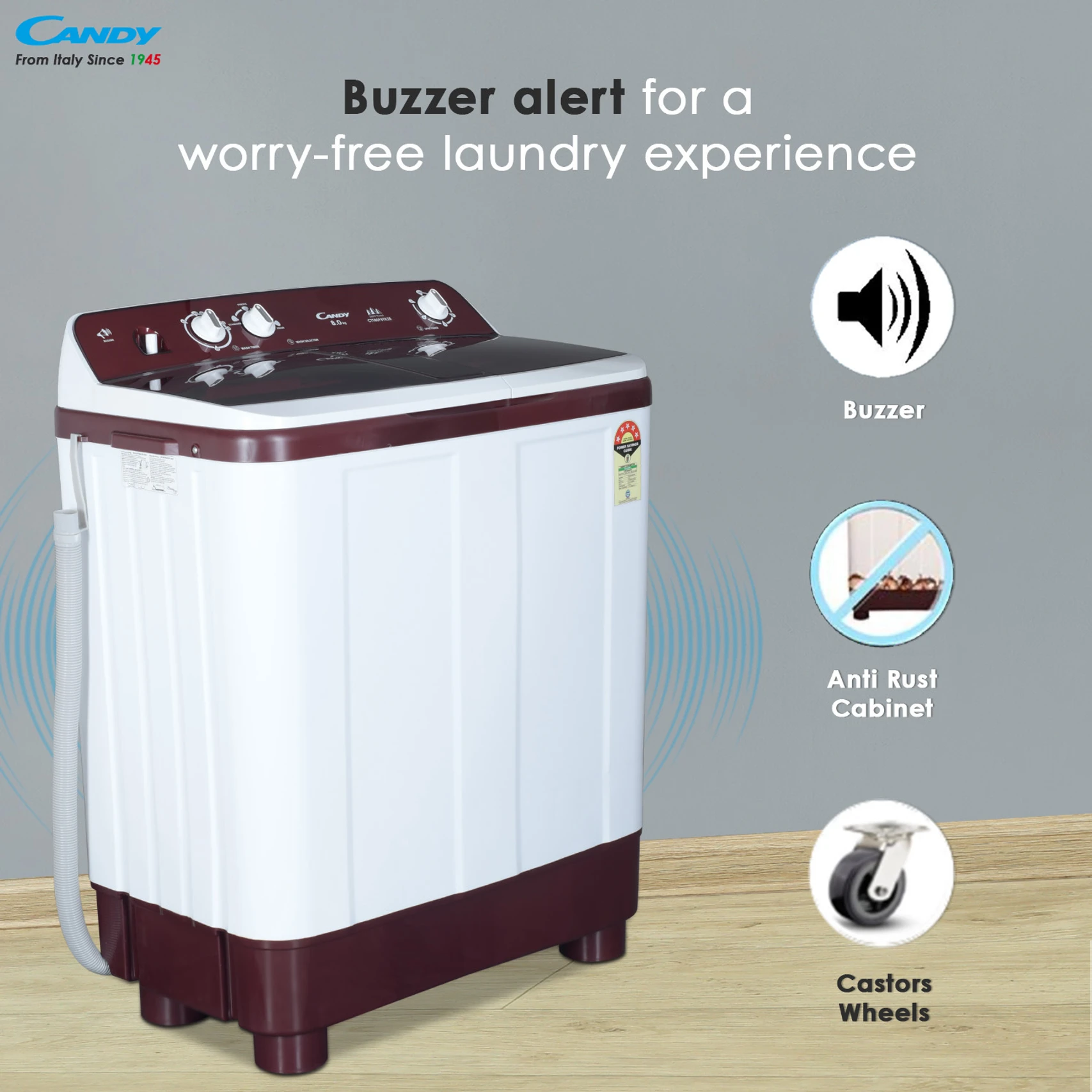 Candy 8 Kg Semi Automatic Top Load Washing Machine e53