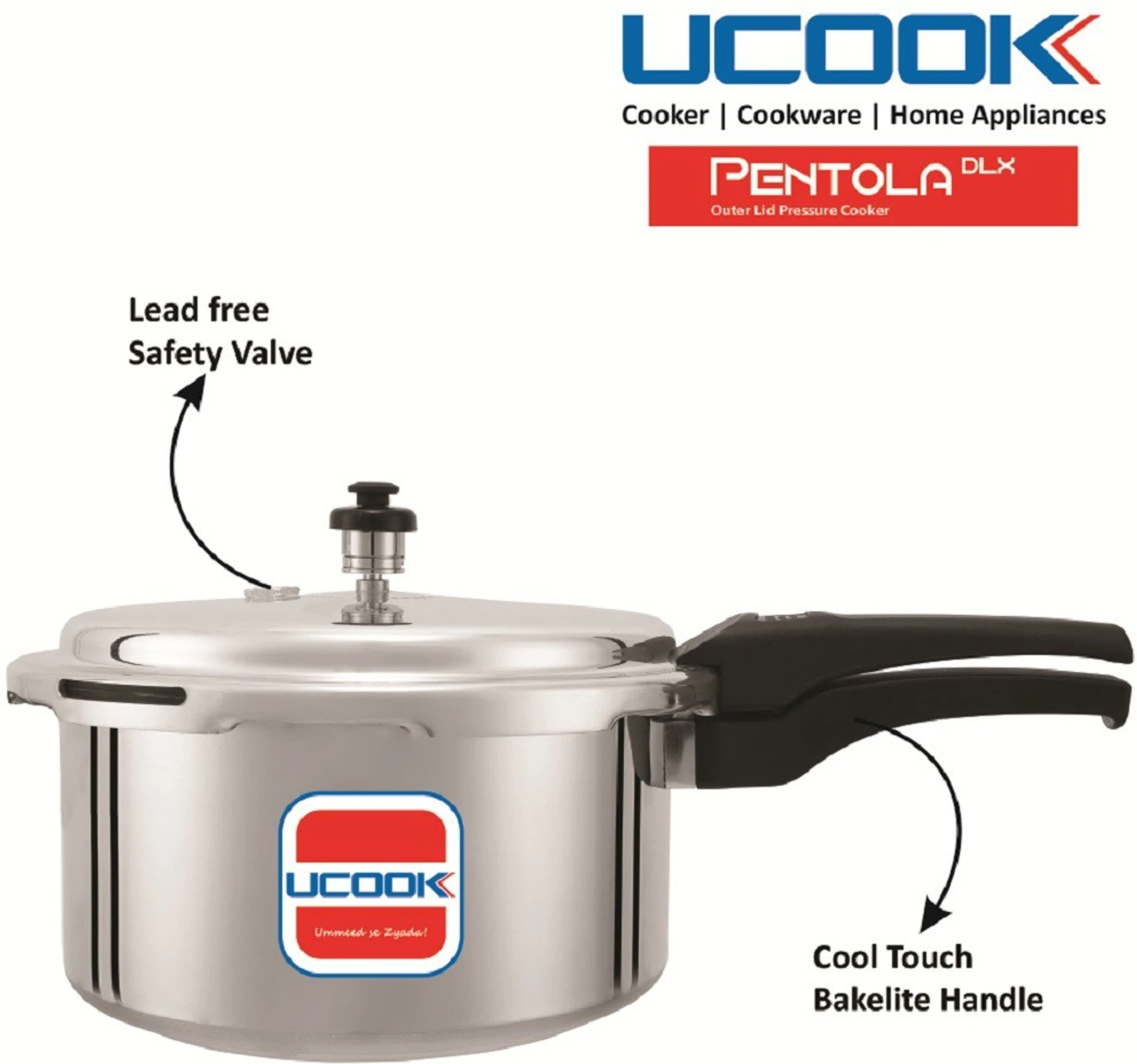 Ucook Aluminium Outer Lid 3 L Pressure Cooker h5